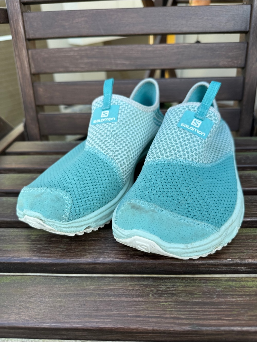 Salomon Women's Teal Slip-On Mesh Moc Shoes